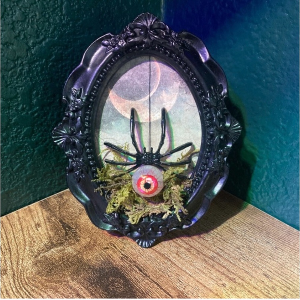 Gothic Black Spider Frame with Eye Decor